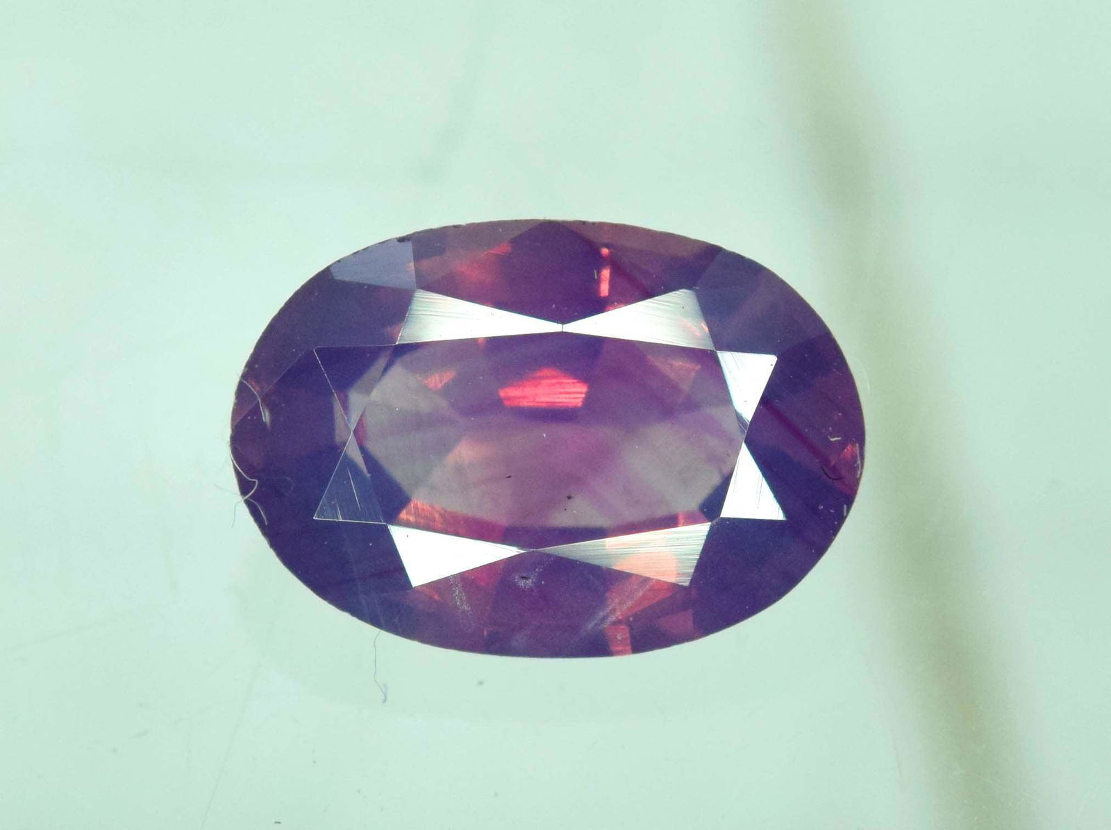 1.60 Carats Oval Cut Double Shade Purpulish Pink Color (1 of 9)