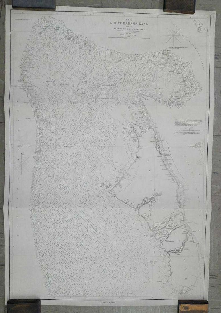 Great Bahama Bank With Its Islands Cays and Channels: Title/Content of Map: Great Bahama Bank With Its Islands Cays and Channels Surveyed by Commanders R. Owen and E. Barnett, And Lieutenant T. Smith R.N. 1836, 1842. Cartographer: OWEN, R./E/ BARNETT/T. 