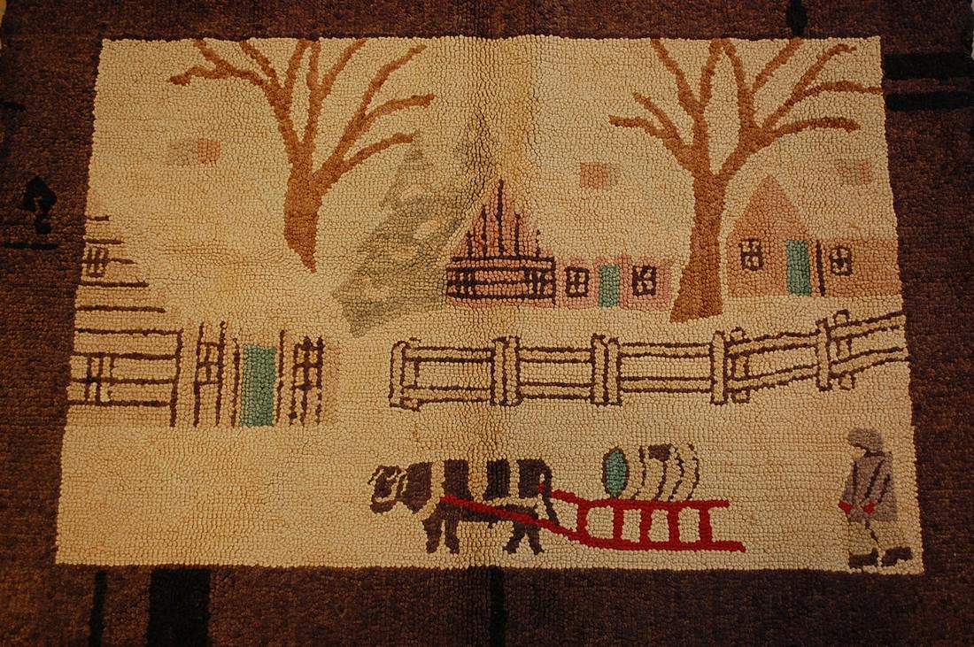 c1900s ANTIQUE ULTRA RARE GRENFELL HOOKED RUG 2.5x3.3 (1 of 10)