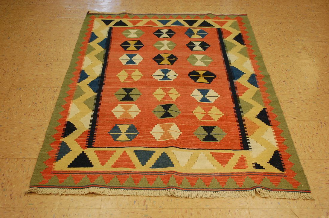 Circa 1950s ANTIQUE CAUCASIAN PRAYER KILIM 4x6 FINELY (1 of 12)