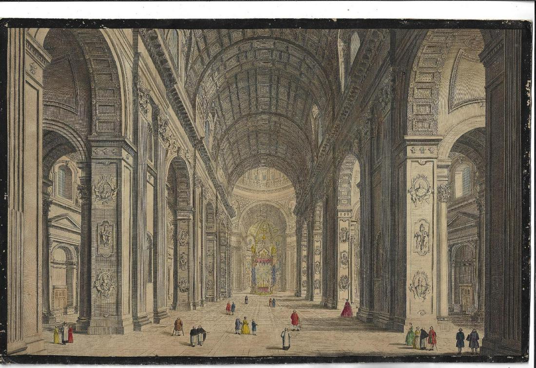 1749 Beautifully Handcolored Engraving St. Peters (1 of 2)