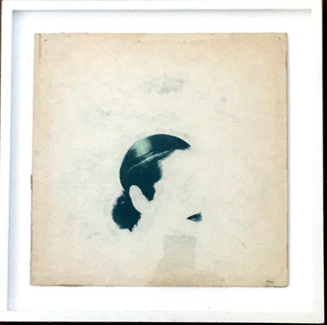 Ajit Chauhan: Untitled: Artist: Ajit Chauhan Title: Untitled Medium: Sanded record cover Dimensions: 12" x 12" Additional Information: Unique work framed white wood, plexi Reserve: $700.00 Shipping: Domestic: Flat-rate of $1