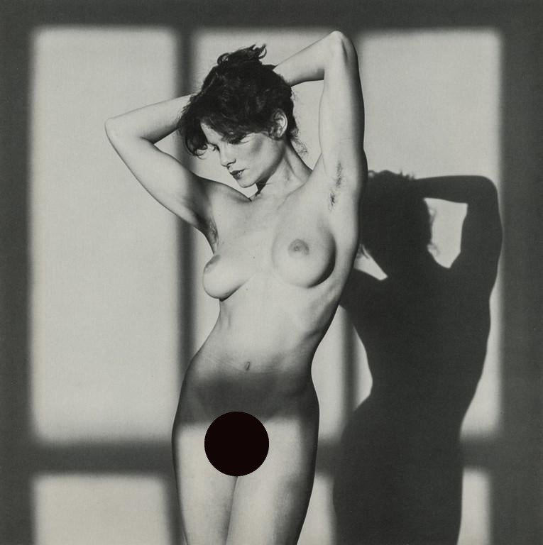 Robert Mapplethorpe- Lisa Lyon (Nude): Artist: Robert Mapplethorpe Title: Lisa Lyon (Nude) Medium: Photo Litho, 1983, USA Dimensions: 7.5x7.55" Additional Information: Heat Wax Mounted on 11x14" Conservation Board. Robert Mapplethorpe was