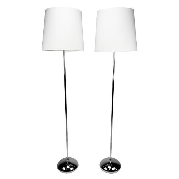 Pair of Chrome Floor Lamps with Teardrop Base (1 of 5)
