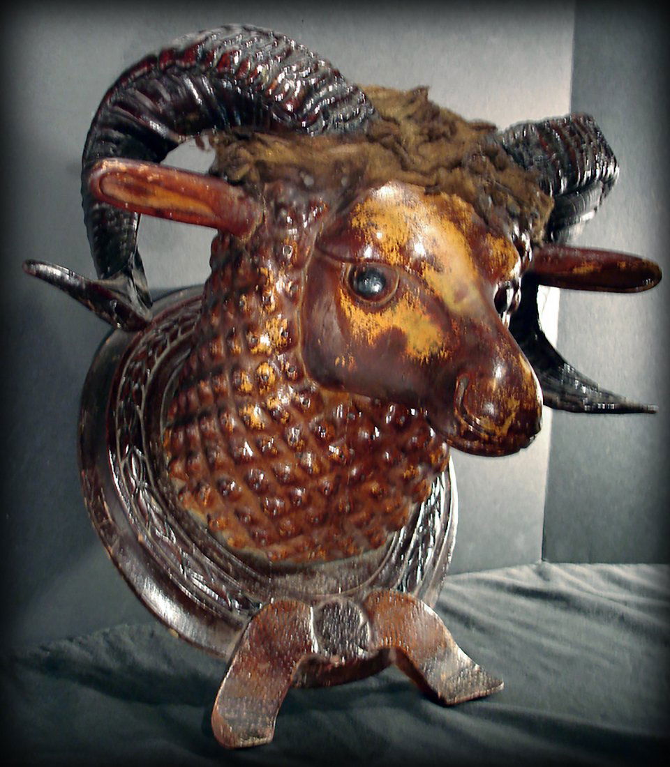 Large Carved Ram head (1 of 3)