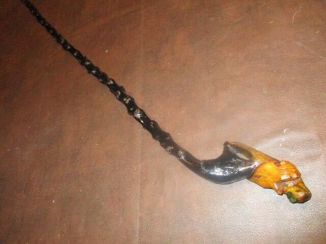 Ant. Rare Bird In Hand Folk Art Blackthorn Walking (1 of 12)