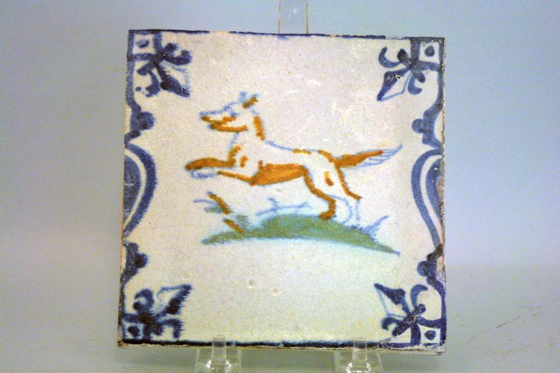 A fine scarce mid 17th century Dutch delft tile with (1 of 1)