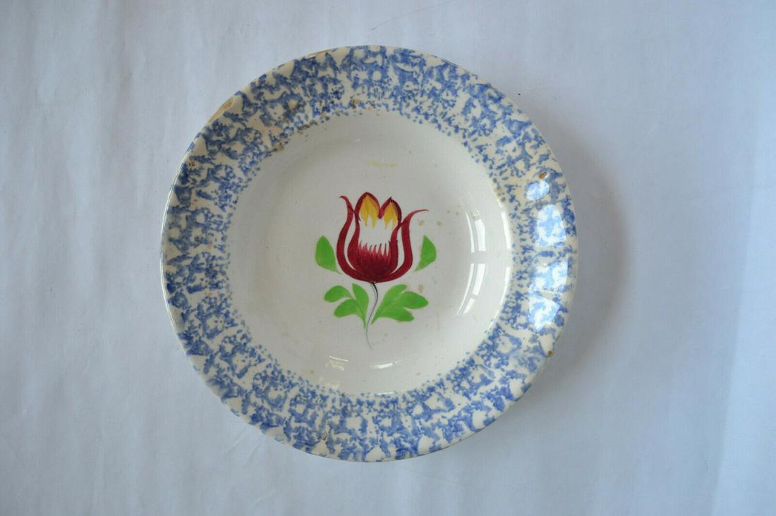 Spatterware Tulip Dish circa 1850 (1 of 5)