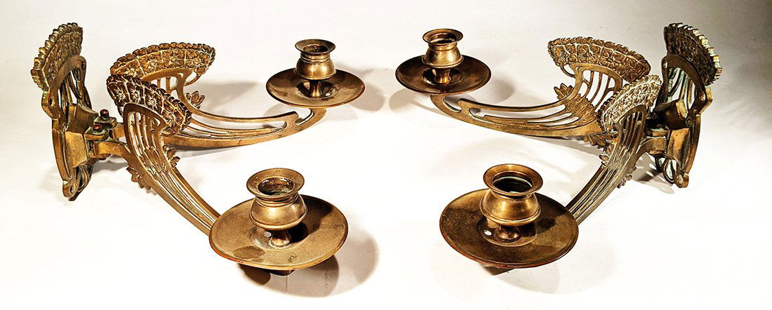 Art Nouveau Brass Sconces (1 of 4)