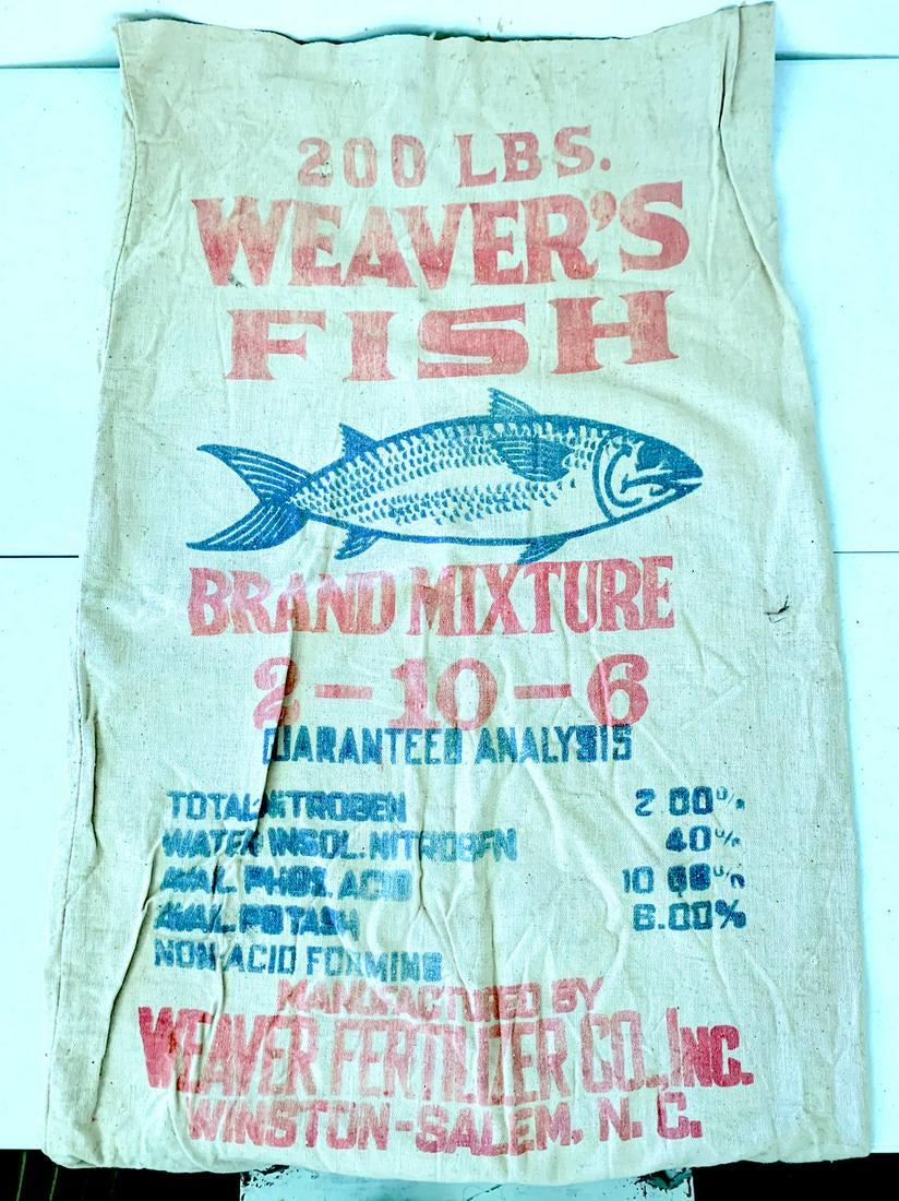 New/Old Stock Gunny Sack- Fish (1 of 3)
