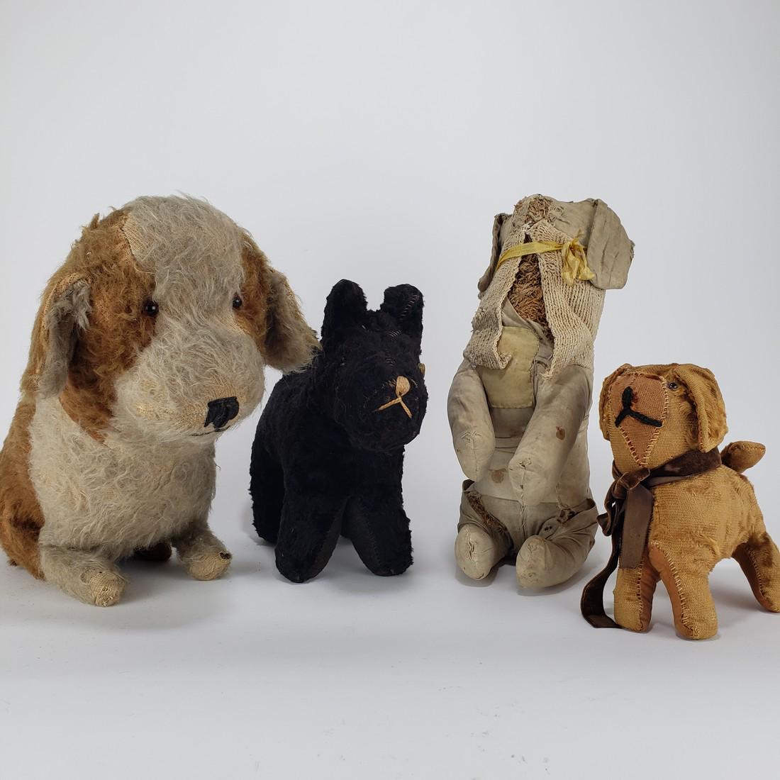 Lot of 4 Primitive Stuffed Dogs (1 of 6)
