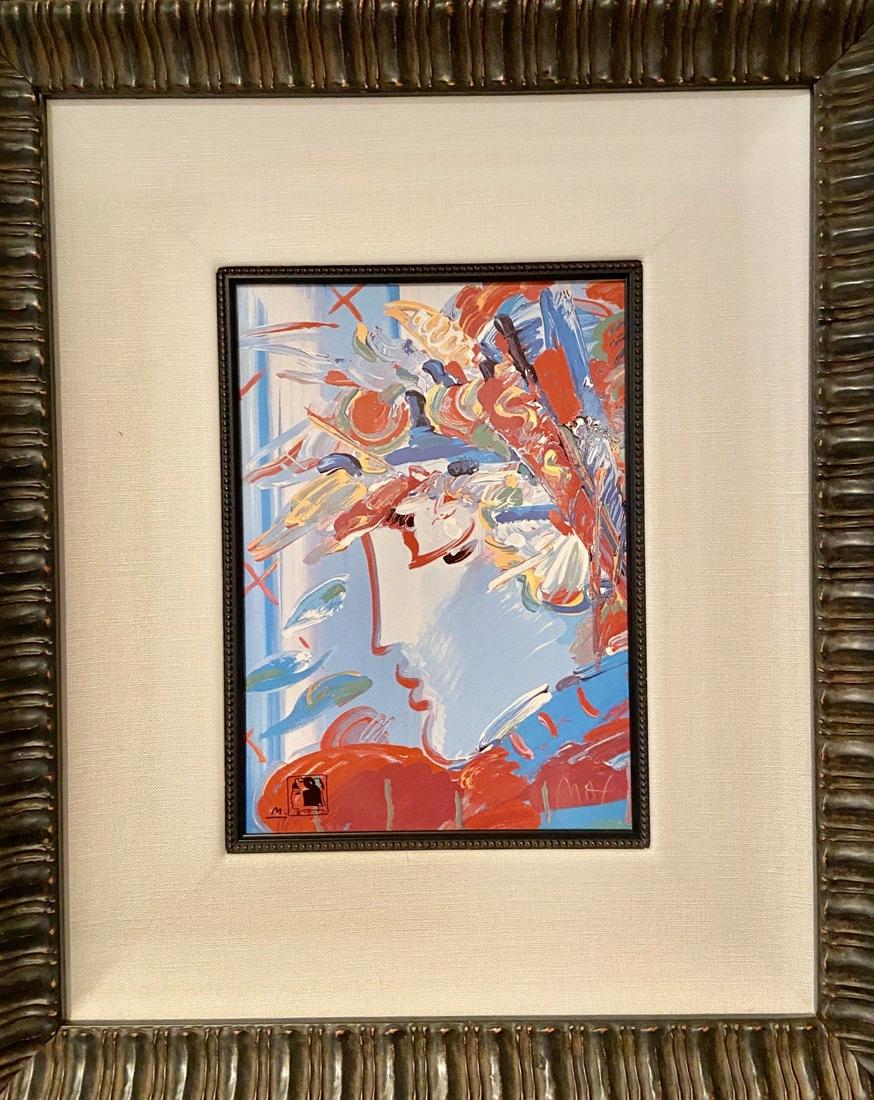 Peter Max (Suzin) Original Fine Art Plaque Crafted of: Artwork Title: SUZIN Original Fine Art Plaque Crafted of Fine Porcelain that bears Max's work of Art and a limited edition remarque, exclusively from The Franklin Mint. (With Frame Dimensions 20"X16.5