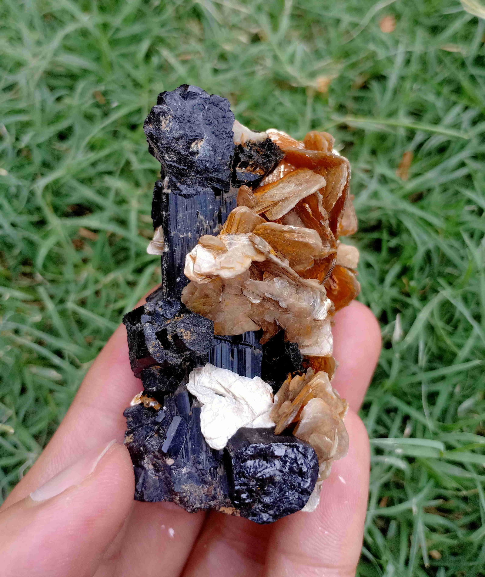 87 Gram Amazing Natural Tourmaline With Mica Specimen: Title: 87 Gram Amazing Natural Tourmaline With Mica Specimen Treatment: Natural Gemstones: Tourmaline With Mica Weight: 87 Gram Size/Dimensions: 63x44x33 mm Origin: Pakistan Reserve: $10.00 Shipping: