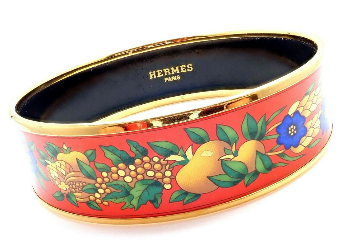 Rare! Authentic Hermes Paris Red Orange Enamel Emile (1 of 5)