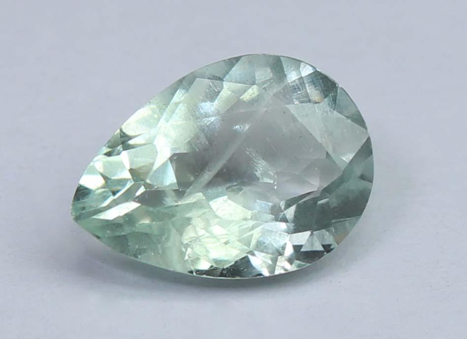 1.10 Cts Natural Green Beryl: No Reserve! Title: 1.10 Cts Natural Green Beryl Additional Info: Gemstone : Natural Green BerylOrigin : BrazilWeight : 1.10 caratDimensions : 8.8x6.2x3.7 mmShape : Pear CutColor : Light GreenTreatment