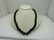 22" Black Beaded Necklace, 10mm knotted between, Red