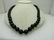 22" Black Beaded Necklace, 10mm knotted between, Red - 3