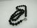 22" Black Beaded Necklace, 10mm knotted between, Red - 6