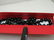 22" Black Beaded Necklace, 10mm knotted between, Red - 8