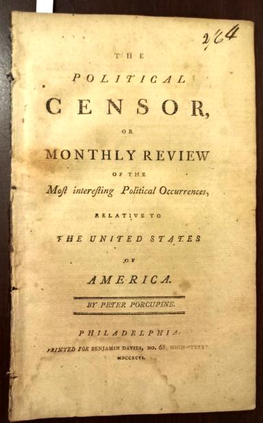 1796 The Political Censor Peter Porcupine Congress (1 of 3)
