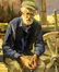 Oil painting Old man Vladimir School