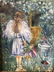 Oil on Canvas of a Young Girl in a Garden Signed - 5
