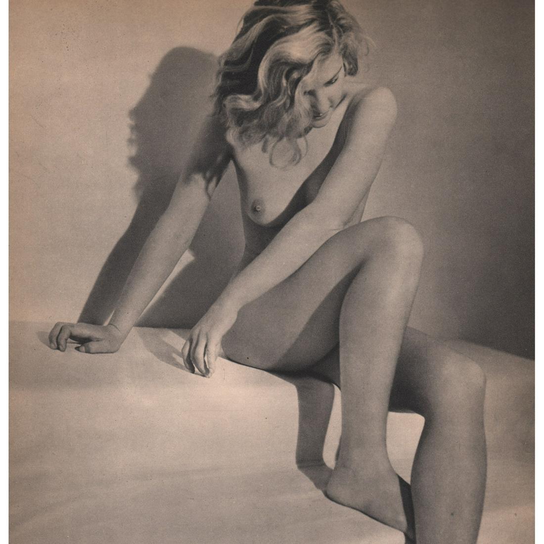 MAN RAY - Nude: Artist: MAN RAY Print Title: Nude Medium: Sheet-fed Gravure Printing Date: 1930's Printed in France Image size approx. 6.75 x 6.5 inches Man Ray, original name Emmanuel Radnitzky, was born on August 2