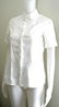 BALENCIAGA PARIS WHITE SHORT SLEEVE TOP BLOUSE SHIRT - 3