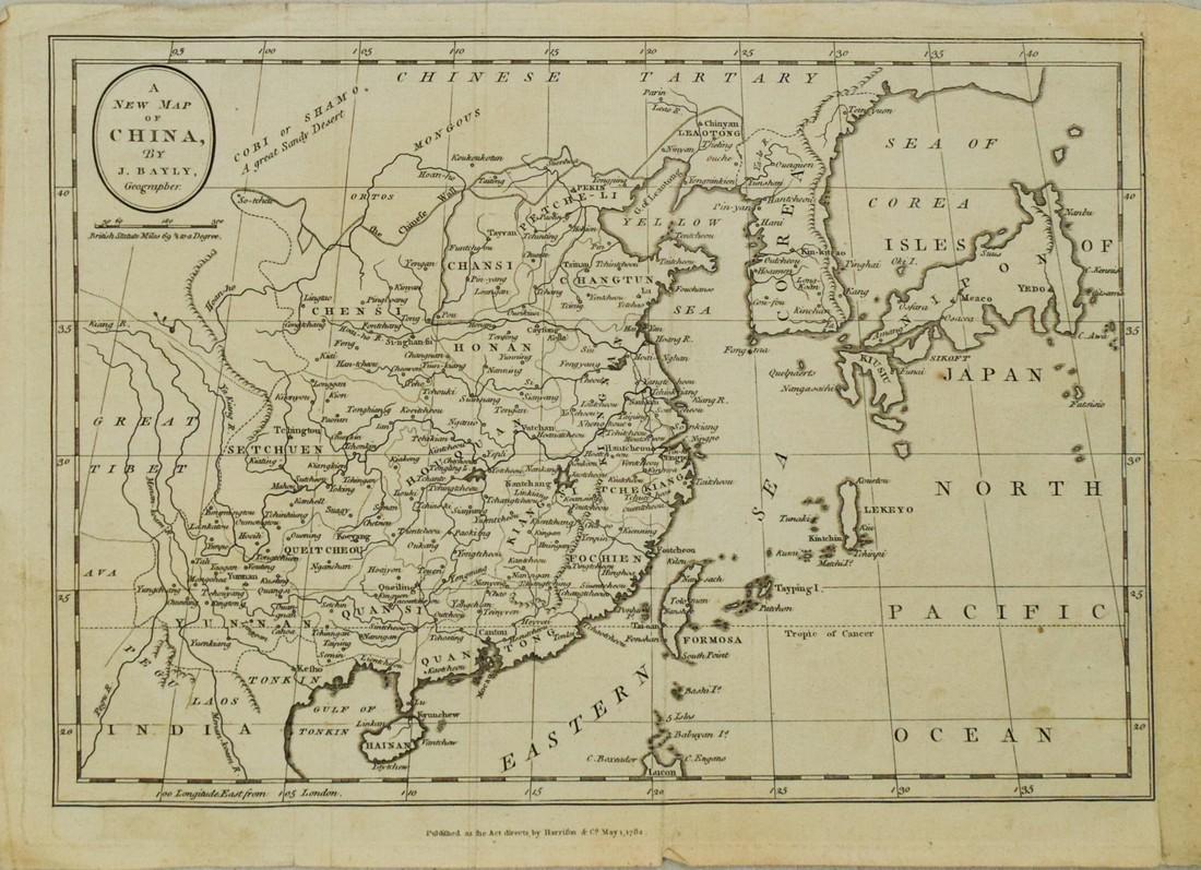 1782 Bayly Map of China, Japan, Korea -- A New Map of (1 of 1)