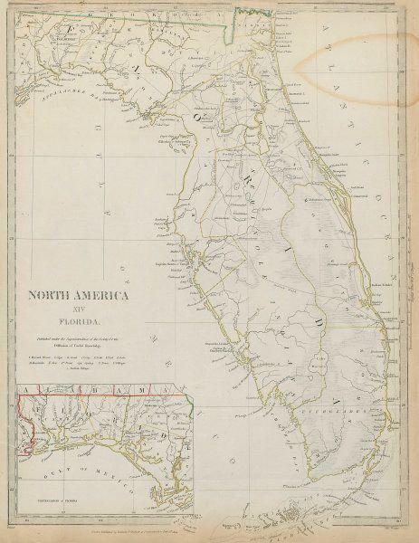 FLORIDA. Shows Seminole Indian villages & reservation (1 of 1)