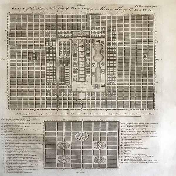 Plans of old and new Peking (Beijing). By Emanuel Bowen (1 of 3)