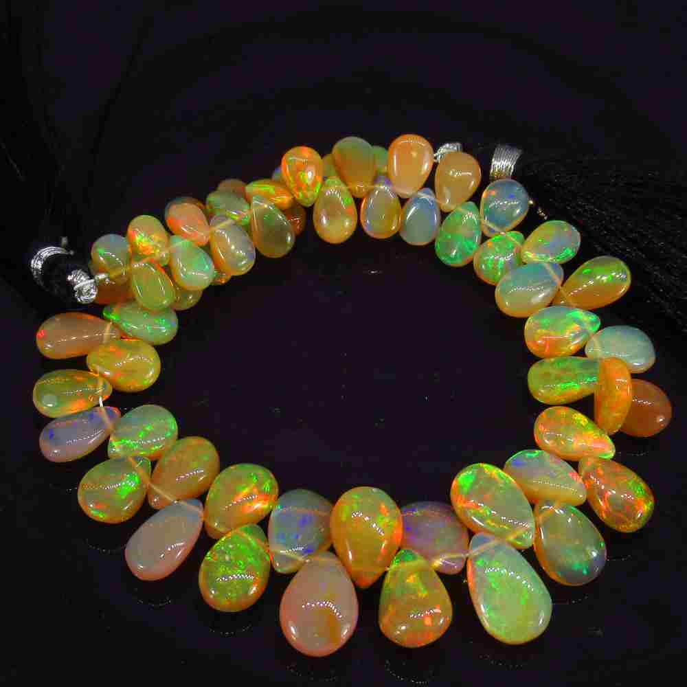 59.24 Ctw Natural 63 Drilled Pear Multi-Color Fire Opal (1 of 3)