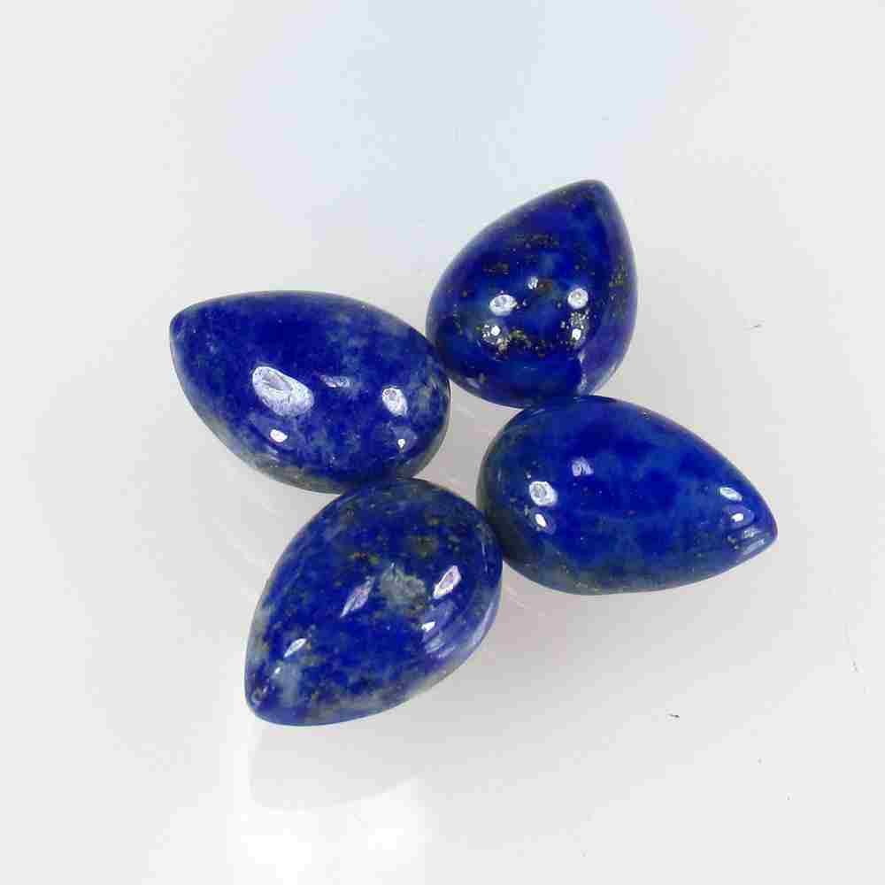 8.59 Ctw Natural 4 Blue Lapis Lazuli Pear Set: Title: 8.59 Ctw Natural 4 Blue Lapis Lazuli Pear Set Stone Clarity: Opaque Gemstones: Lapis Lazuli Carat Weights: 8.59 Size/Dimensions: 10.00 x 7.10 x 3.50 mm / 4 PC's Additional Information: Nice Pea