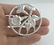 LADIES STERLING SILVER SATIN FLOWER ROUND LARGE PIN - 5