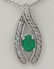14K WHITE GOLD 1/4ct DIAMOND 1/2ct OVAL GREEN EMERALD
