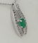 14K WHITE GOLD 1/4ct DIAMOND 1/2ct OVAL GREEN EMERALD - 2
