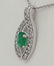 14K WHITE GOLD 1/4ct DIAMOND 1/2ct OVAL GREEN EMERALD - 3