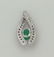 14K WHITE GOLD 1/4ct DIAMOND 1/2ct OVAL GREEN EMERALD - 5
