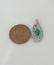 14K WHITE GOLD 1/4ct DIAMOND 1/2ct OVAL GREEN EMERALD - 6