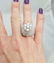 14k WHITE GOLD 6.24ct ROUND DIAMOND FLOWER DOME CLUSTER - 10