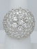14k WHITE GOLD 6.24ct ROUND DIAMOND FLOWER DOME CLUSTER - 2