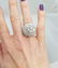 14k WHITE GOLD 6.24ct ROUND DIAMOND FLOWER DOME CLUSTER - 7