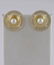 MENS 14K YELLOW GOLD ROUND WHITE PEARL SATIN TEXTURED