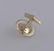 MENS 14K YELLOW GOLD ROUND WHITE PEARL SATIN TEXTURED - 3