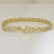 LADIES 10k YELLOW GOLD 3/4ct ROUND DIAMOND WAVE LINK - 5