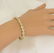 LADIES 10k YELLOW GOLD 3/4ct ROUND DIAMOND WAVE LINK - 9