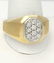 MENS 14k YELLOW GOLD BRUSHED 1/2ct VS2 GH ROUND DIAMOND - 3