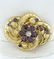 LADIES 14K YELLOW GOLD VINTAGE RHODALITE GARNET CZ