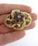 LADIES 14K YELLOW GOLD VINTAGE RHODALITE GARNET CZ - 6