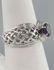 925 STERLING SILVER ROUND PURPLE CZ FILIGREE RING 10mm - 2